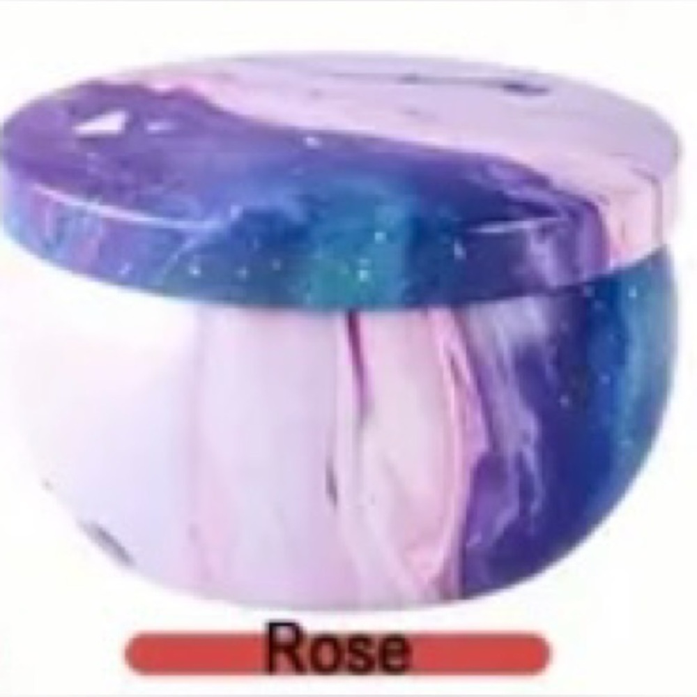 2 Rose 2.5oz Marble-patterned Soy Wax Scented Candles